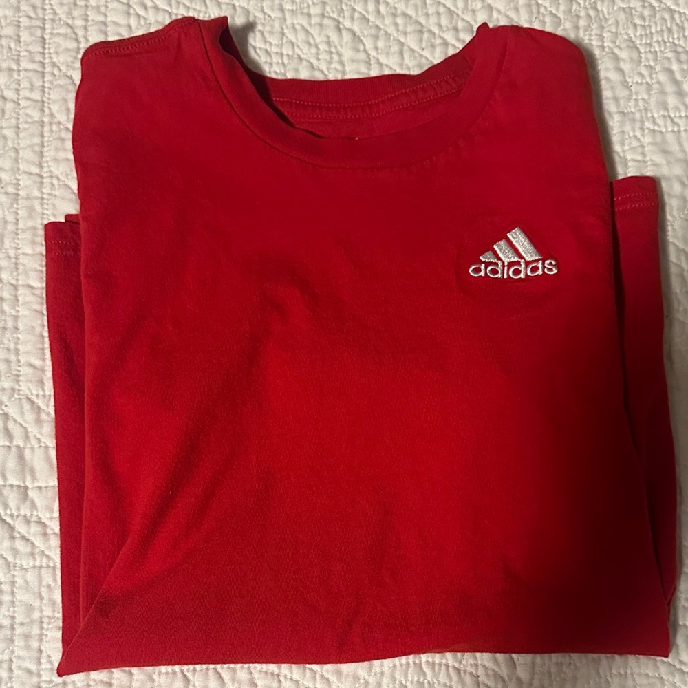 adidas Kids Red Short Sleeve Tee